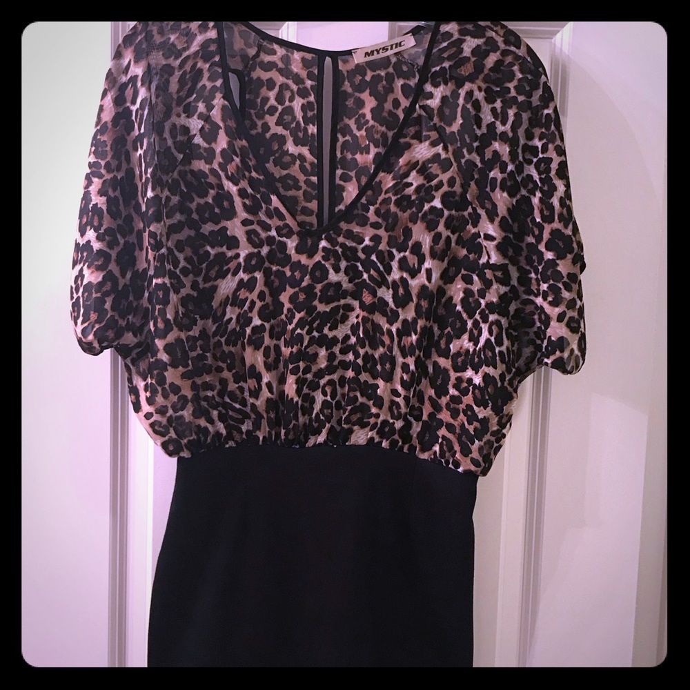 Mystic Animal Print Black Sexy Dress